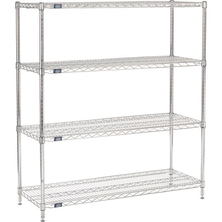Nexel 4 Shelf, Chrome Wire Shelving Unit, Starter, 54inW x 18inD x 54inH 188226